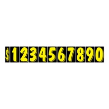 7 1/2" Yellow on Black Windshield Numbers DVT358