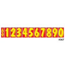 11 1/2" Yellow on Red Windshield Numbers DVT367