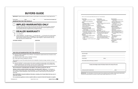 Buyers Guide - Exterior - SEAL - IMPLIED WARRANTY - LINES 