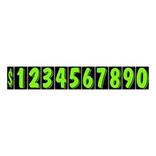 7 1/2" Fluorescent Green on Black Windshield Numbers DVT353