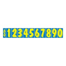 7 1/2" Yellow on Blue Windshield Numbers DVT359