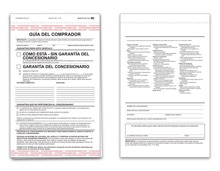 Buyers Guide - 2 Part - AS IS - SPANISH