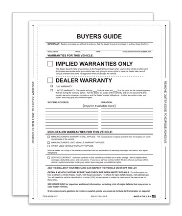 Buyers Guides - IMPLIED WARRANTY - 4 Side Seal - Lines 