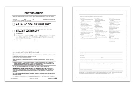 Buyers Guide - Exterior - SEAL - IMPLIED WARRANTY - NO LINES 