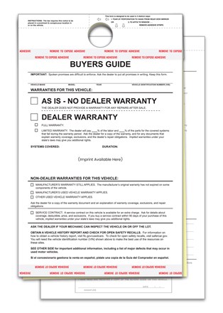 Buyers Guide - 2 Part - IMPLIED WARRANTY - HANGING 