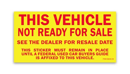 NOT FOR SALE STICKER DASP-8245-05